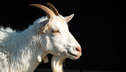 White goat profile shot