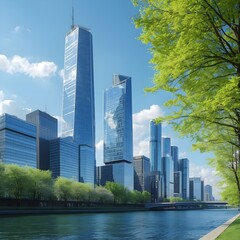 Obraz premium skyscrapers in the city