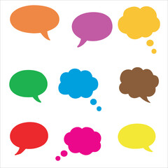 Colorful Speech and Thought Bubble Set