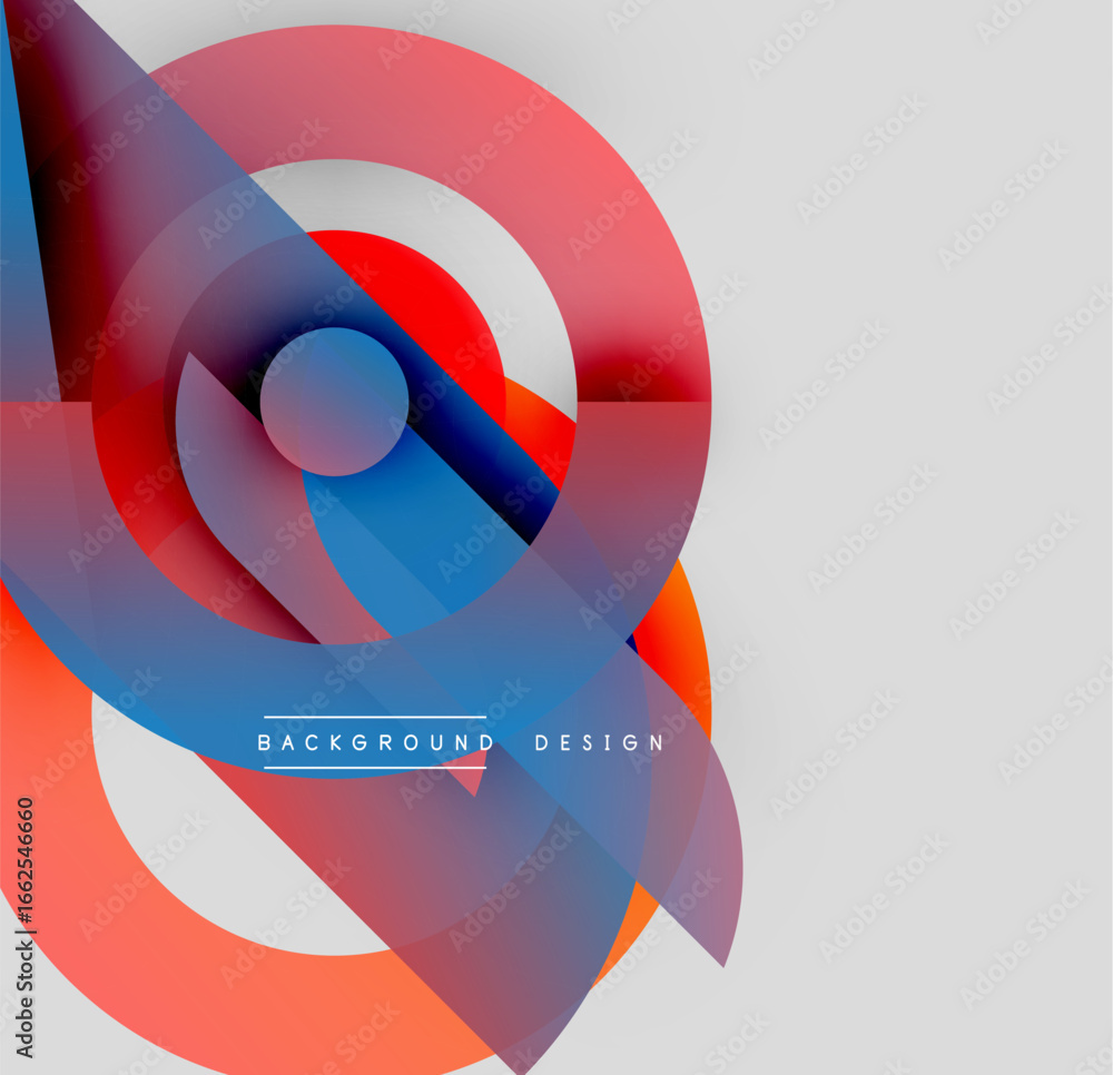 Aufkleber abstract composition. overlapping circles, vibrant colors, dynamic shapes create modern visual effec