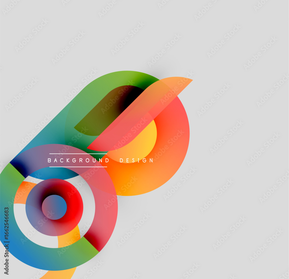 Aufkleber abstract colorful shapes overlap, creating dynamic visual effect. modern design elements present smo