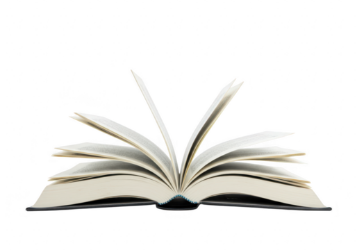 Open book with pages isolated on transparent background - Powered by Adobe