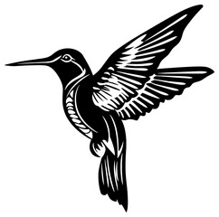 Humming bird silhouette drawing