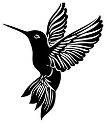 Humming bird silhouette drawing