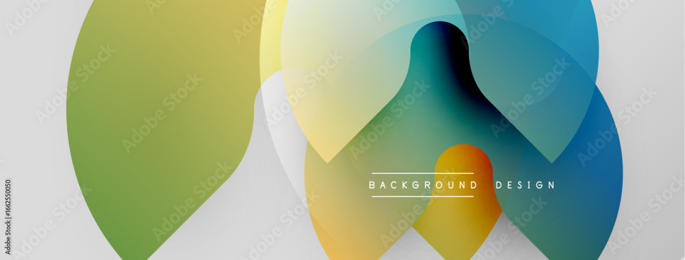 Poster abstract colorful overlapping circles. modern design elements create dynamic visual composition. gra