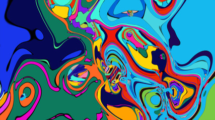 Colorful Fluid and Psychedelic Motion Graphic background, video for Summer Music