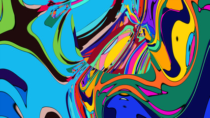 Colorful Fluid and Psychedelic Motion Graphic background, video for Summer Music