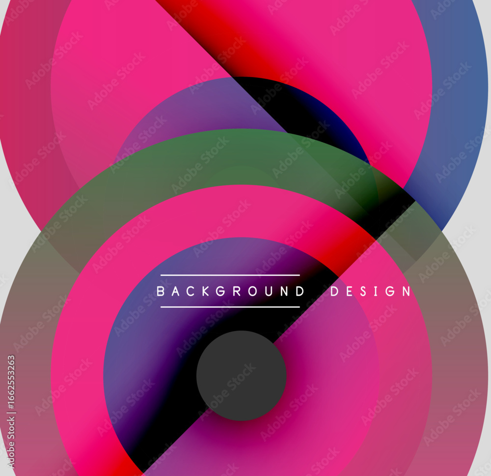 Aufkleber abstract colorful circles overlap. gradient shades create dynamic visual effect. modern design eleme