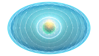 Abstract Representation of Atomic Structure with Geometric Background