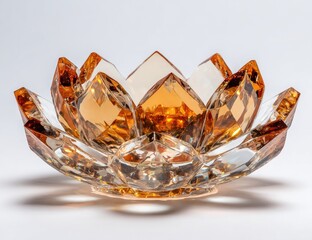 Amber lotus crystal,faceted,decorative,ornamental