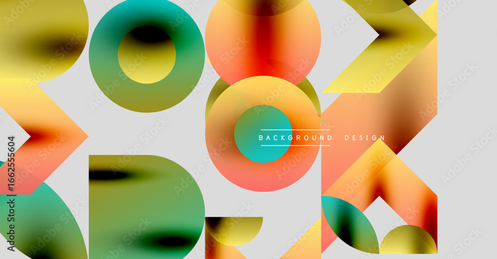 Aufkleber abstract colorful shapes overlap, creating dynamic visual texture. gradient hues blend, forming mode