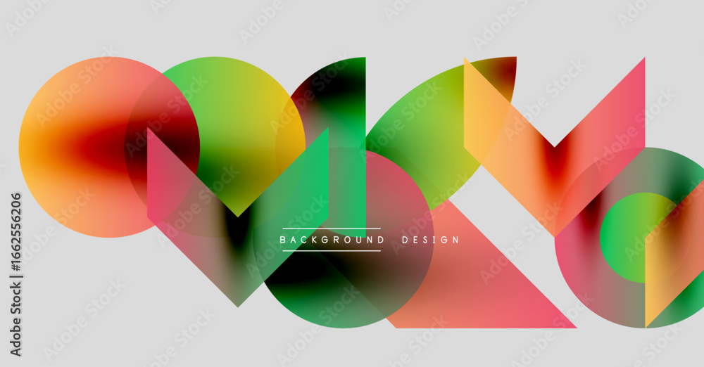 Aufkleber abstract colorful overlapping shapes create dynamic visual composition. modern design elements sugge