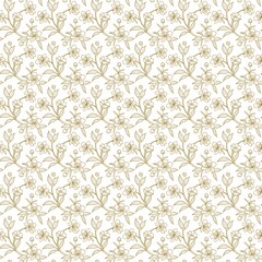 Seamless vintage  wallpaper pattern with ornamental design and retro decorative texture