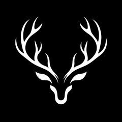 Deer antler logo silhouette