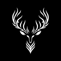Tribal deer antler silhouette