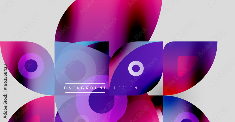 Aufkleber abstract colorful shapes overlap. gradient hues create dynamic visual effect. modern design elements