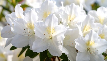 Obraz premium Close-up of white azalea flowers