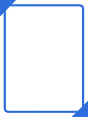 縦フレーム,青枠,デザイン,カード,インフォメーション,三角,メッセージ,伝言,告知,お知らせ,メモ,コメント,広告,シンプル,直線的,囲み,ブルー	