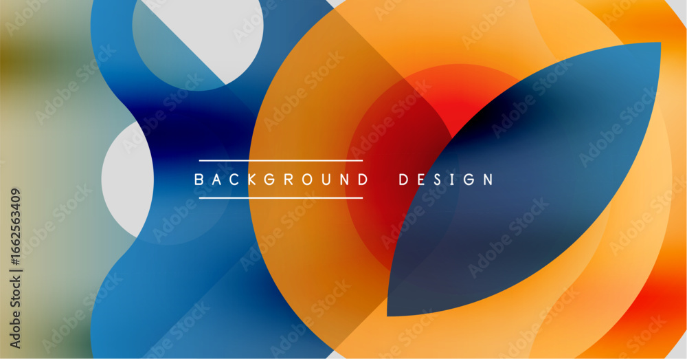 Aufkleber abstract colorful shapes overlap, creating dynamic visual effect. gradient hues blend, forming moder