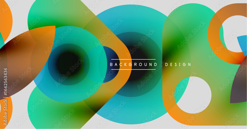 Aufkleber abstract colorful circles overlap. gradient hues create dynamic visual effect. modern design element