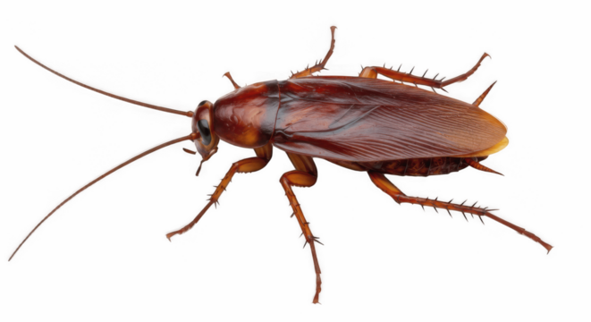 American Cockroach Isolated on Transparent PNG Background