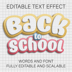 Paper Style Back to School Text Effect for Promotional Banner or Poster