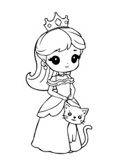 Princess with Pet Illustration
