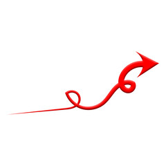 Red curve arrow icon on transparent background. flat style. arrow icon for your web site design, logo, app, UI. smooth, modern design, pointer indicating direction or movement. vector icon