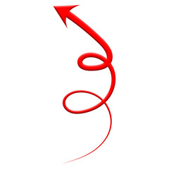 Red curve arrow icon on transparent background. flat style. arrow icon for your web site design, logo, app, UI. smooth, modern design, pointer indicating direction or movement. vector icon