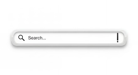 Modern User Interface Search Bar with Magnifying Glass, Placeholder Text and Action Button