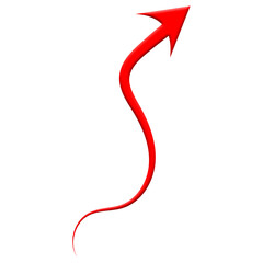 Red curve arrow icon on transparent background. flat style. arrow icon for your web site design, logo, app, UI. smooth, modern design, pointer indicating direction or movement. vector icon