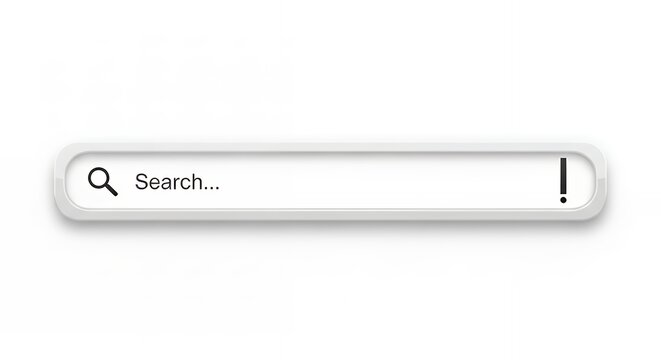 Modern User Interface Search Bar with Magnifying Glass, Placeholder Text and Action Button