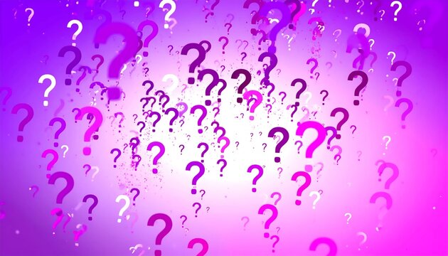 Abstract Purple Background with Question Marks - Powered by Adobe