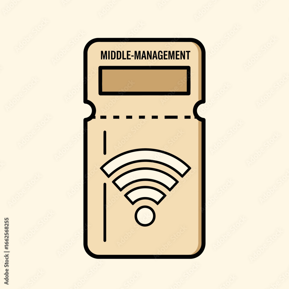 Poster ticket with wifi symbol and text 