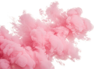Abstract explosion of vibrant pink smoke or ink in water, isolated on transparent background