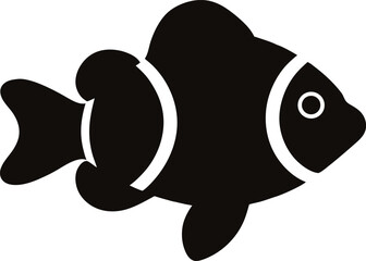 clown fish silhouette vector illustration on white background