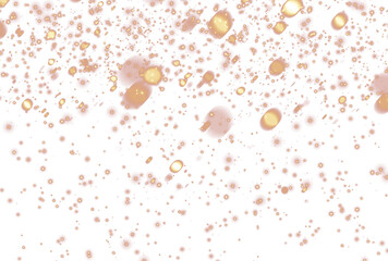 Abstract glittering gold stars particles isolated on transparent background. Sparkling gold dust particles cutout, festival concept. Png file