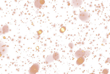 Abstract glittering gold stars particles isolated on transparent background. Sparkling gold dust particles cutout, festival concept. Png file