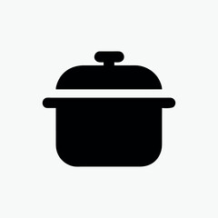 cooking pot black icon vector template