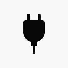 electric plug black icon vector template