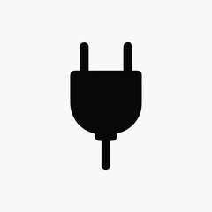 electric plug black icon vector template