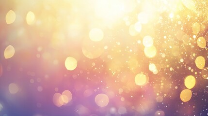 Golden and white bokeh lights with a blurred background.