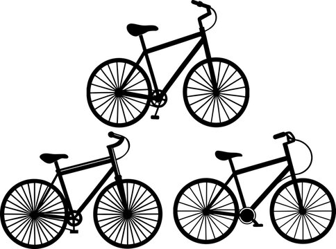 Bicycle set, Set of bicycles, bicycle collection, Vector of bicycle, bicycle silhouette, bicycle isolated on white background