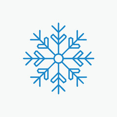 Snowflake icon for simple flat style weather ui design fully editable vector template	