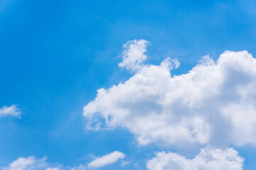 夏の青空と日差しに輝く夏の雲162