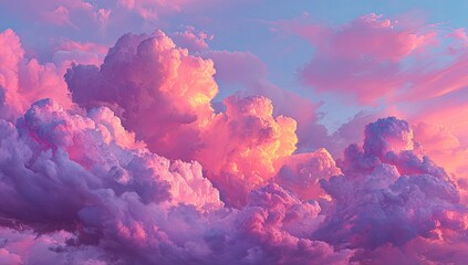 Stunning pink and purple clouds at sunset