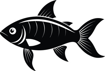 roach fish silhouette vector illustration on white background