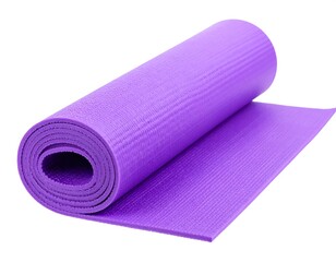 Rolled up purple exercise mat