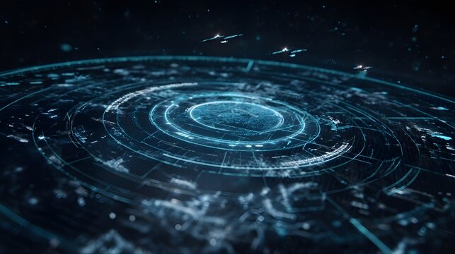 Futuristic Defense System with a Holographic Radar and AI-Controlled Drones