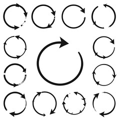 Circular arrows on white background